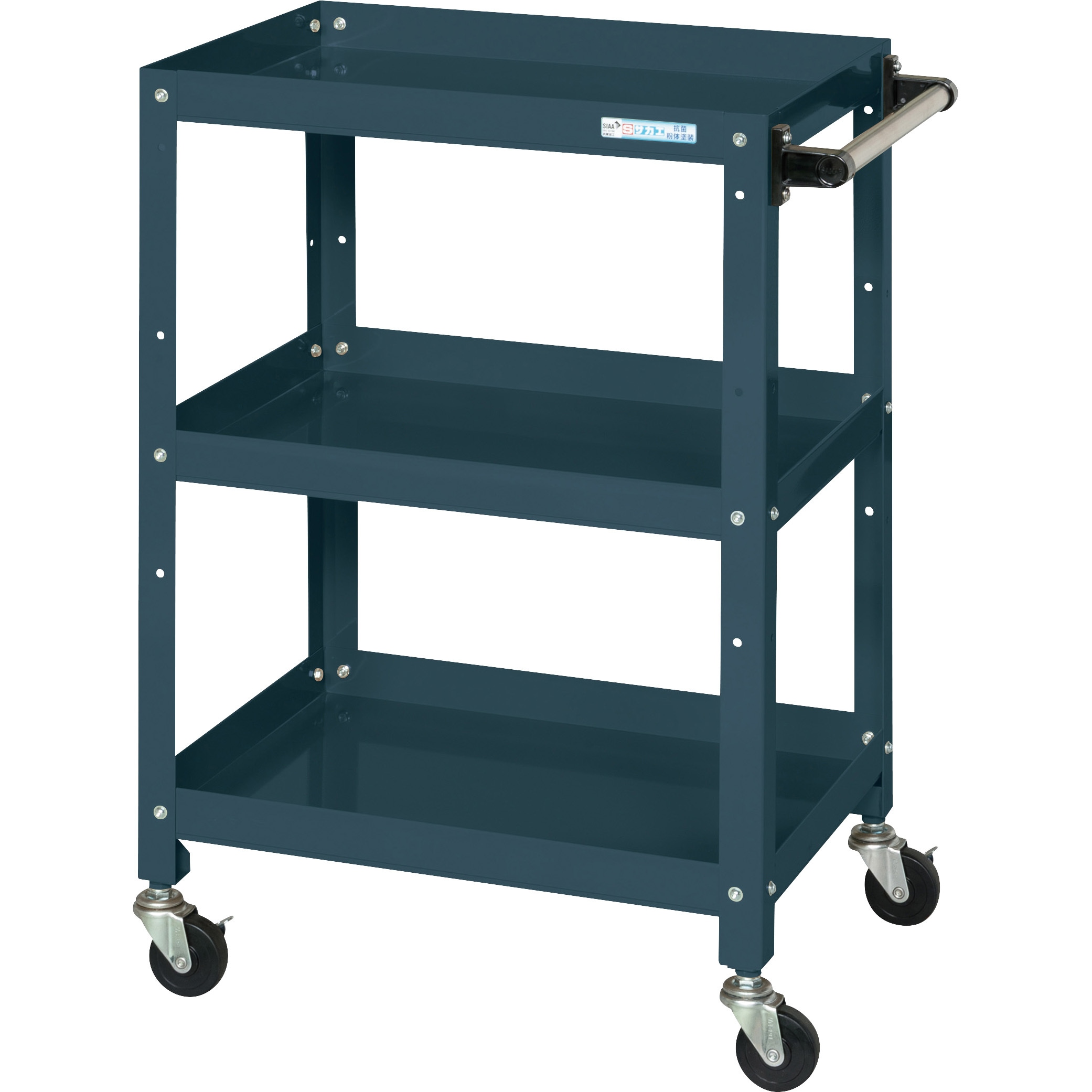 SRJ-6483D スペシャルワゴン 重量タイプ (SRJタイプ/ゴム車) サカエ 3段 ダークグレー 奥行450mm高さ880mm