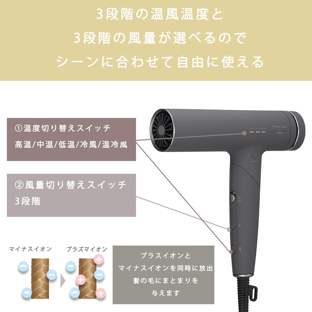 MXDR-700A-GY Angelique(アンジェリーク) プラズマイオンヘア MXDR-700A-GY Angelique(アンジェリーク) プラズマイオンヘア