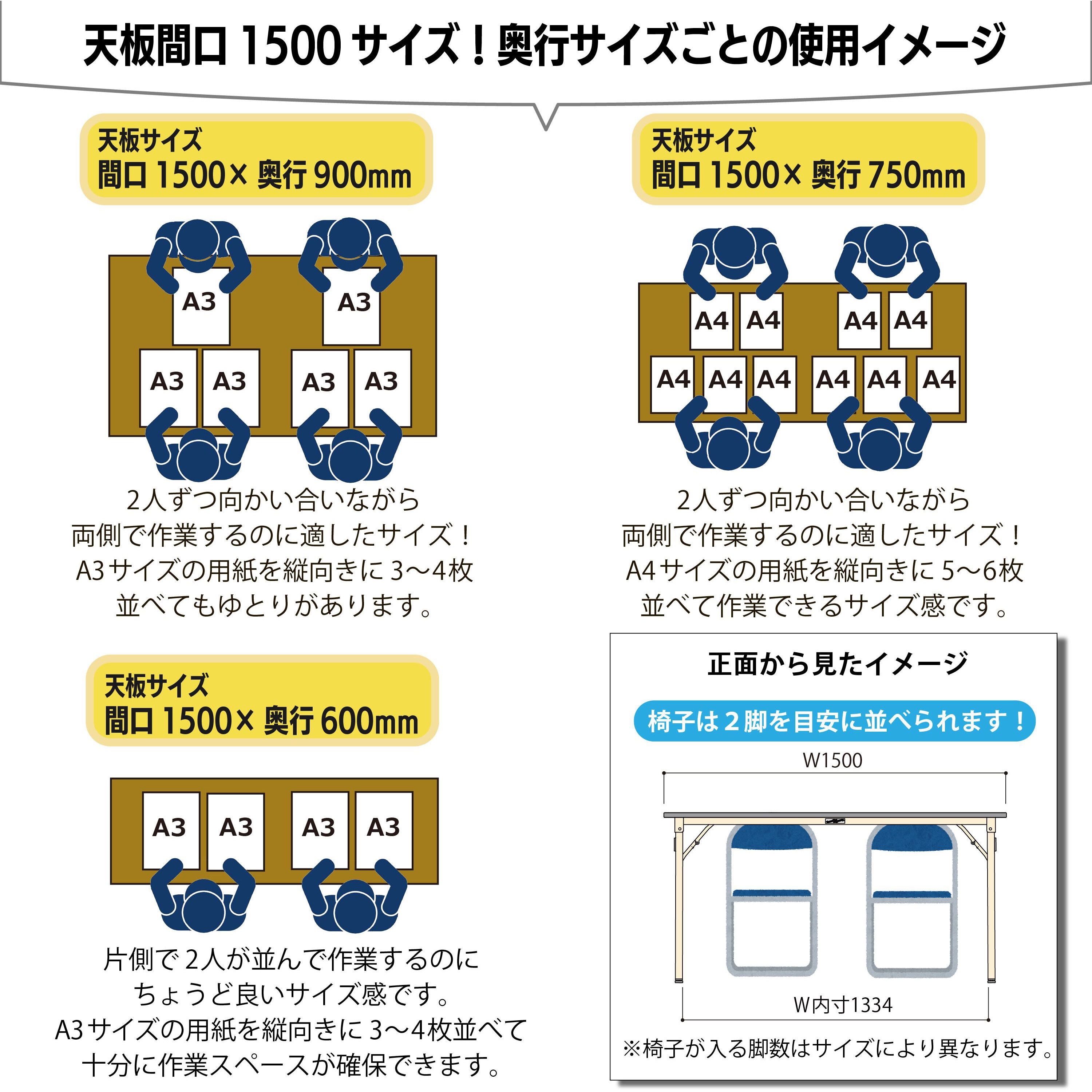 STP-1590-II 軽量作業台/耐荷重200kg_折りたたみ固定式H740_