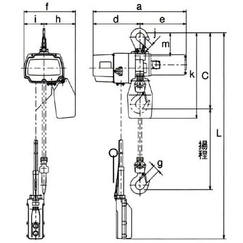 ED10SD キトーセレクト 2速選択形 (2点ボタン) キトー 揚程3m 単相AC100V 50/60Hz 荷重0.1t ED10SD -  【通販モノタロウ】