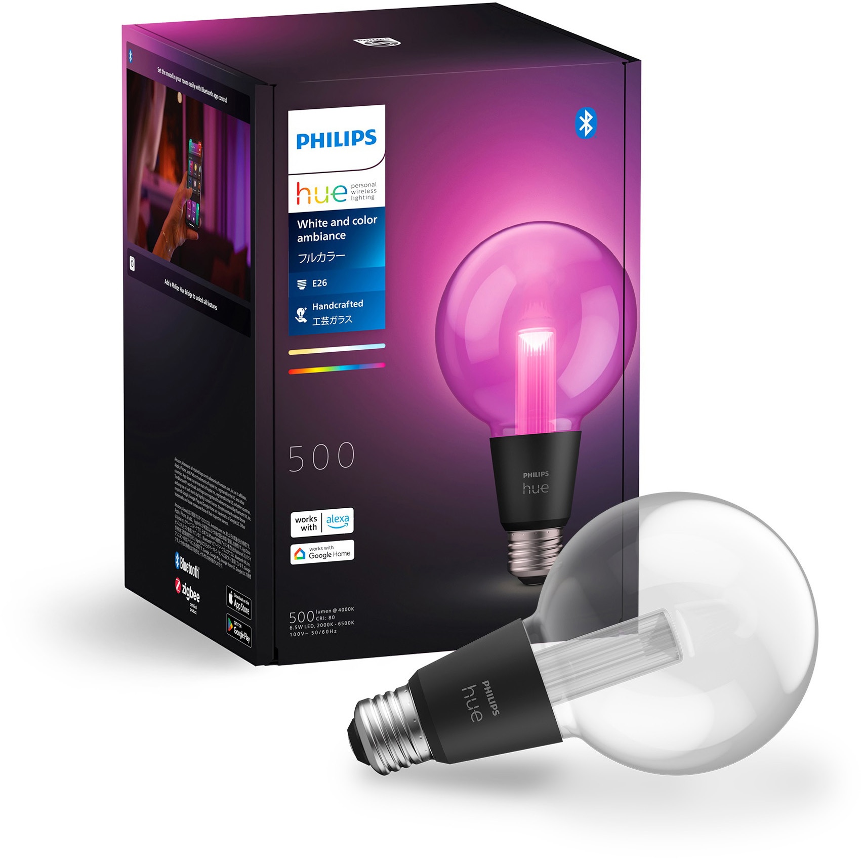 PHLG-G95 Philips Hue ライトガイド E26 フィリップス 色温度2200～6500(電球色から昼光色)K 6.5W  調光の可否:可能(0～100%) - 【通販モノタロウ】