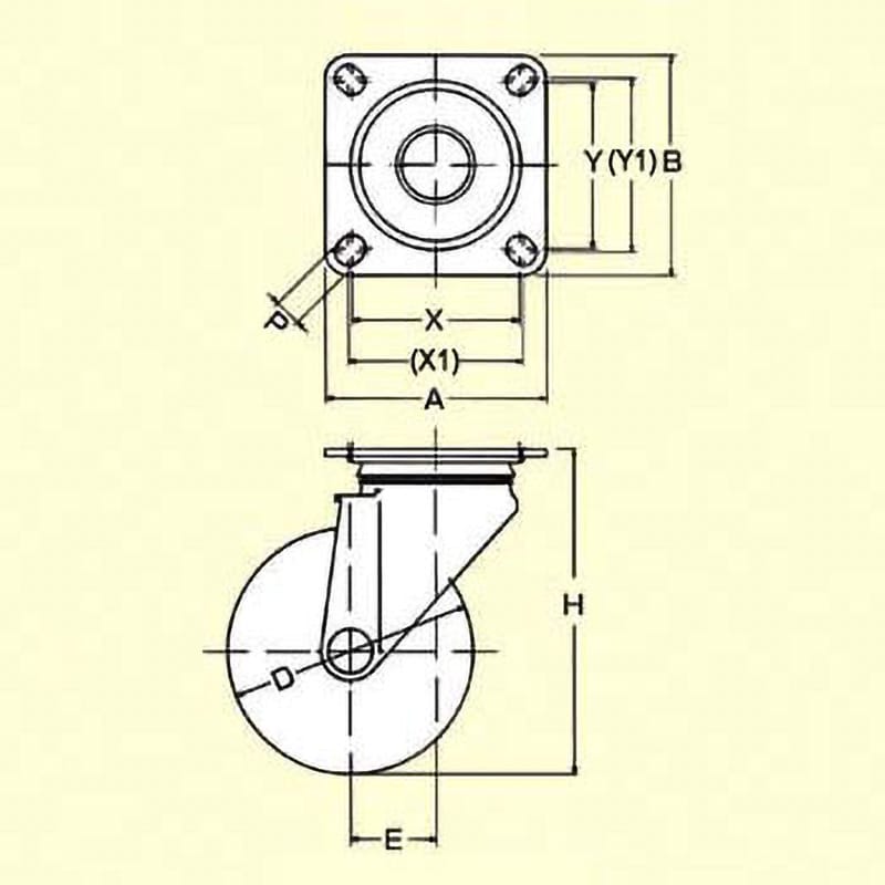 320S-UB150 ステンレス 320S・自在車(ナイロンホイール・ウレタン(B入