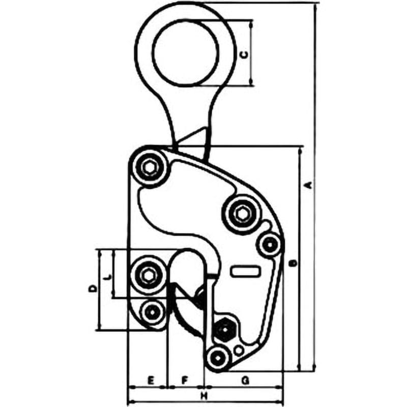 V-25 1/2T-N 竪吊クランプ (ワンタッチ安全ロック式) 三木ネツレン 荷重0.5t クランプ範囲0～16mm - 【通販モノタロウ】