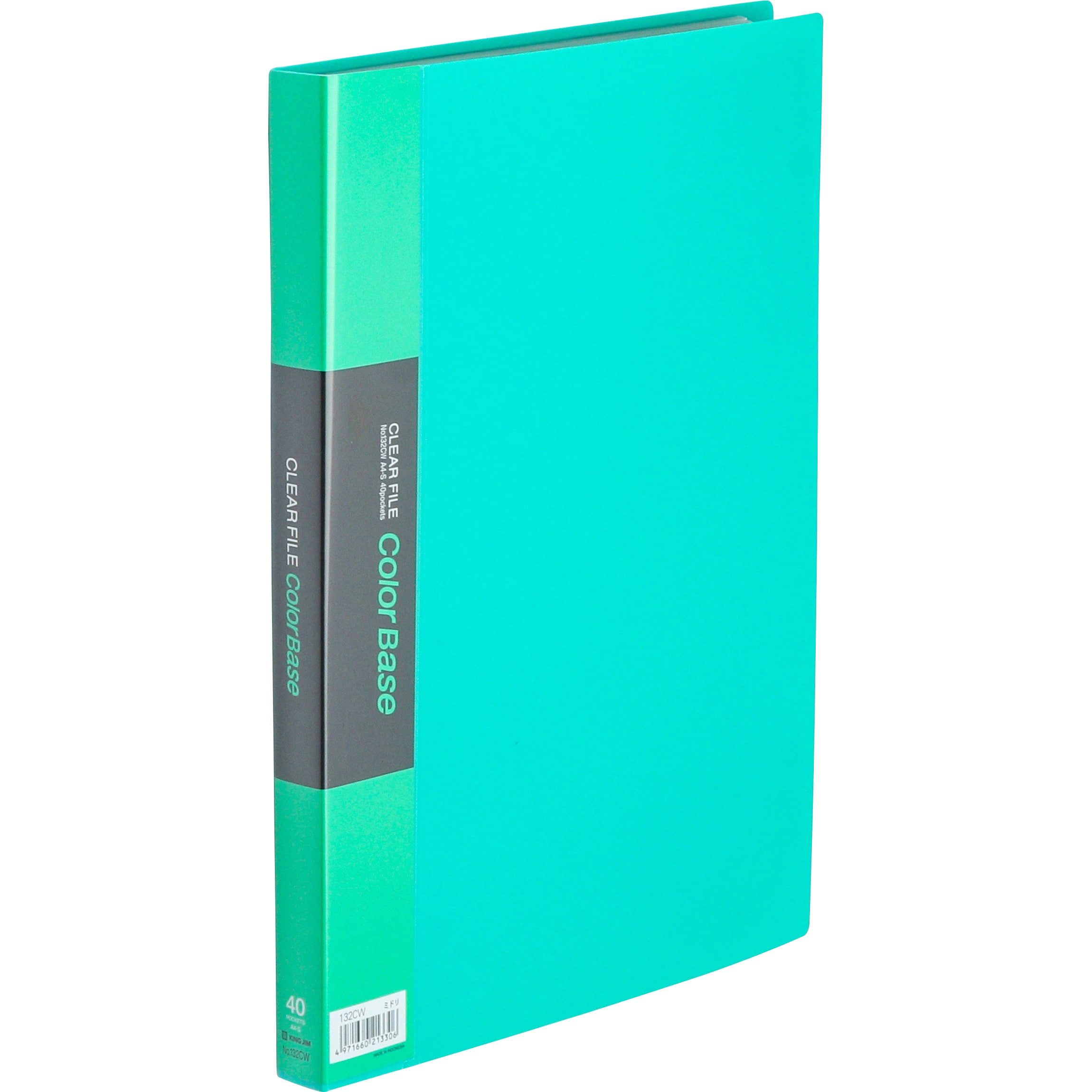 キングジム カラーベースポケット A4タテ 30穴 緑 50枚 103CP Ａ４ 多穴 替紙 シングルポケットタイプ クリヤーファイル
