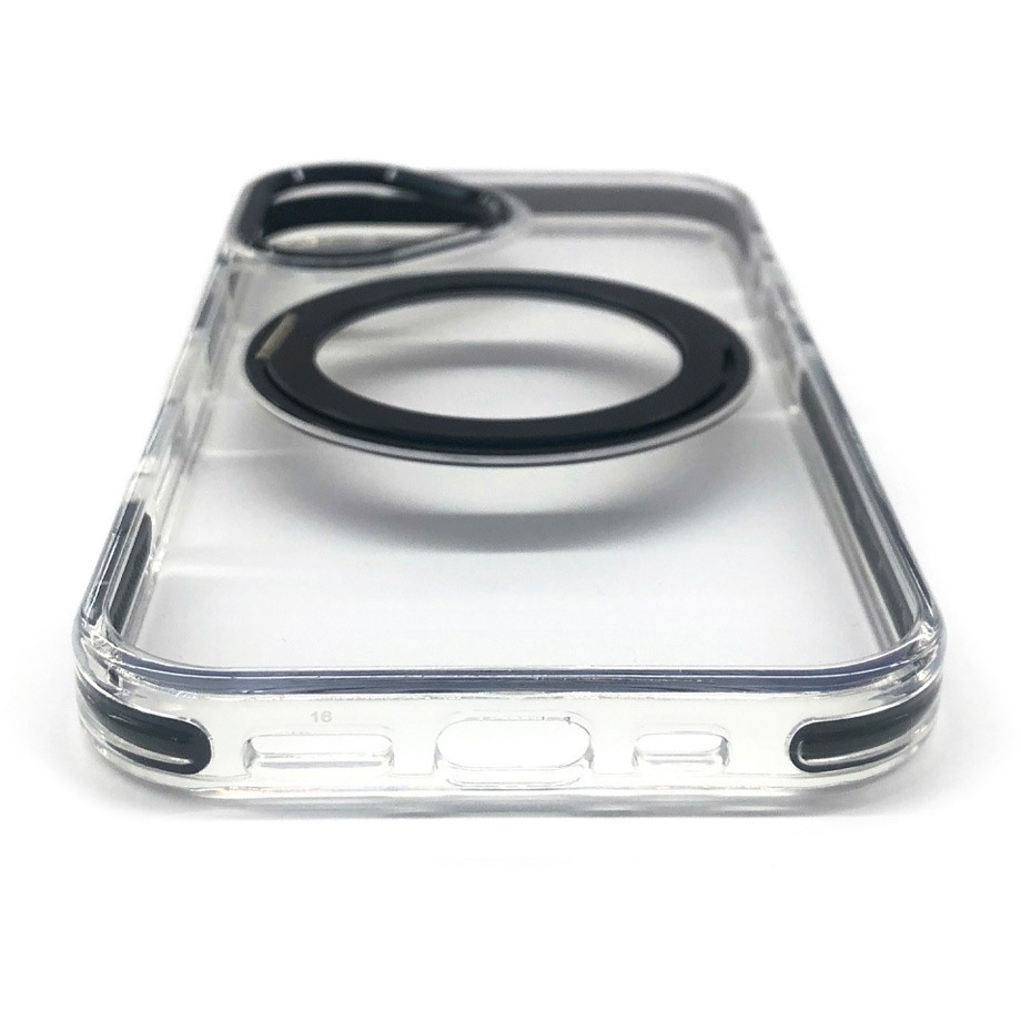 AC-P24-CMR BK iphone16用 Magsafe対応回転リングスタンドクリア