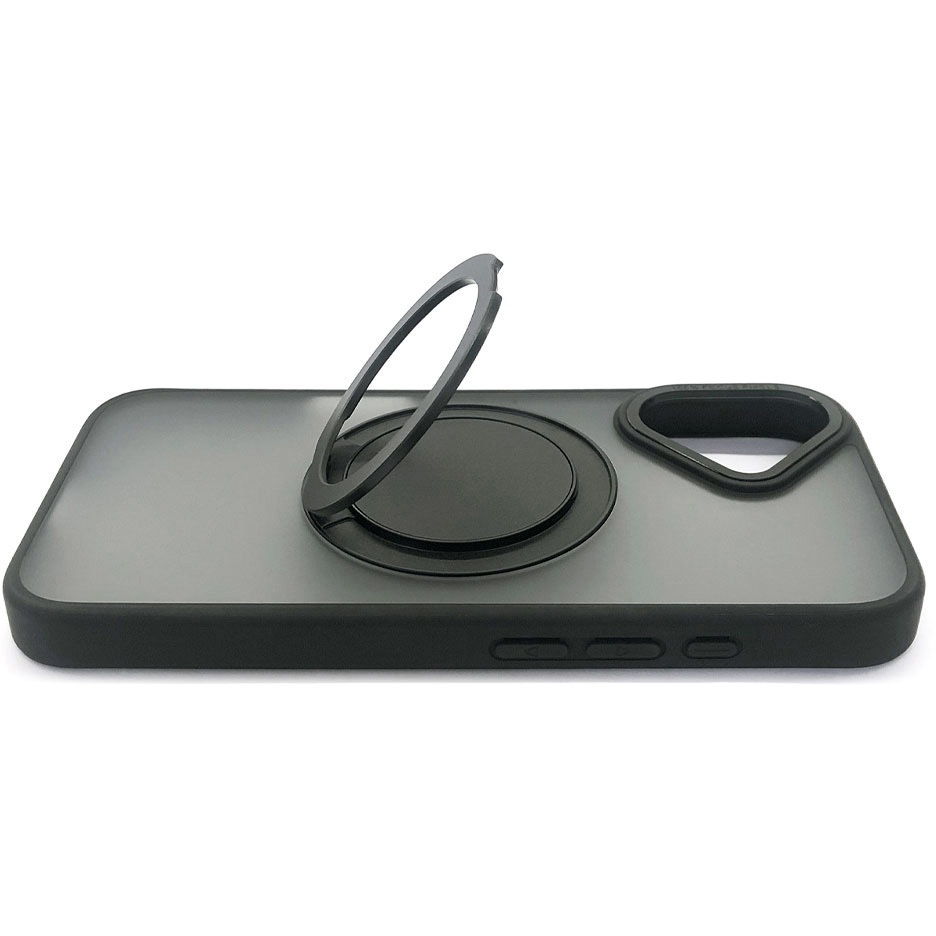 AC-P24-MRS BK iphone16用 Magsafe対応カチカチ回転リングスタンド