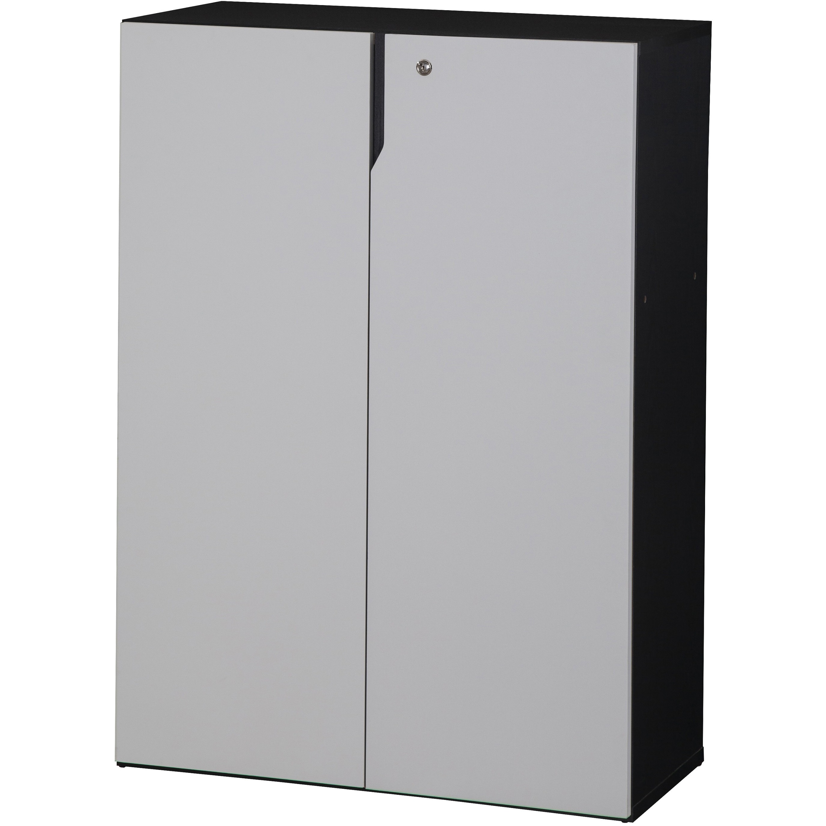 7210966 オフィス用木製書庫鍵付き両開き扉 Mライン 高さ1120mm幅800mm奥行385mm