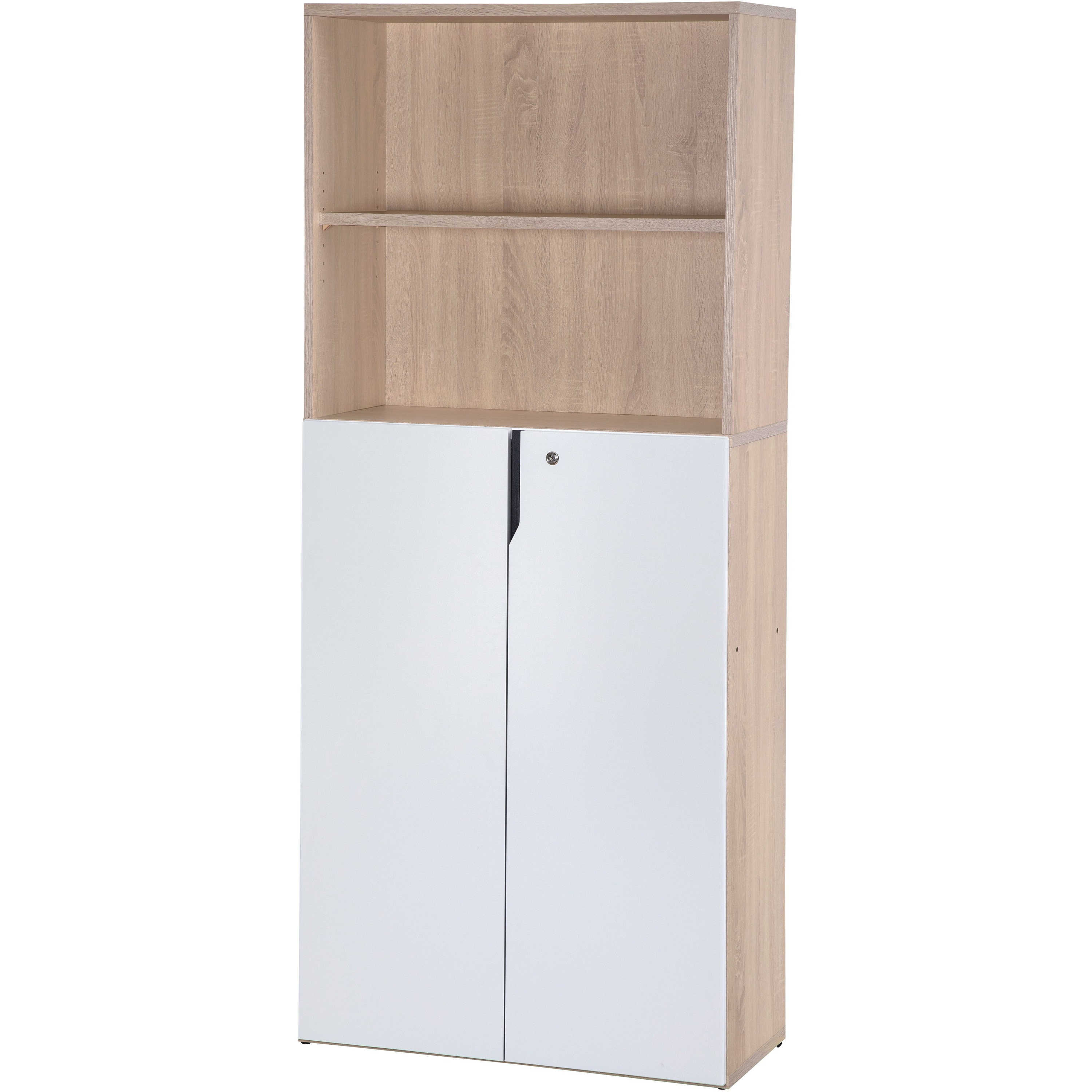 7210925 オフィス用木製書庫鍵付き両開き扉 Mライン 高さ1845mm幅800mm奥行385mm