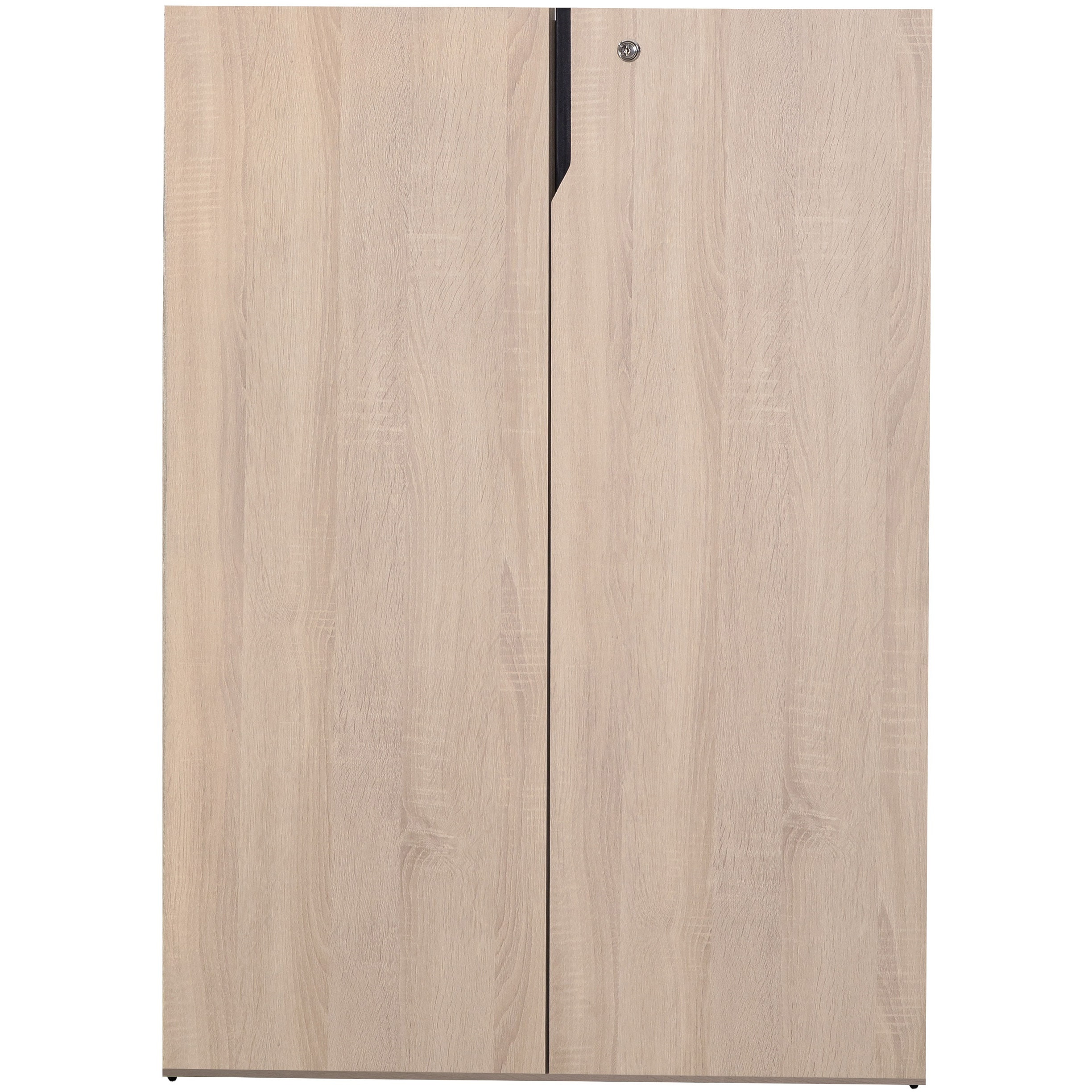 7210951 オフィス用木製書庫鍵付き両開き扉 Mライン ホワイト色 高さ1120mm幅800mm奥行15mm