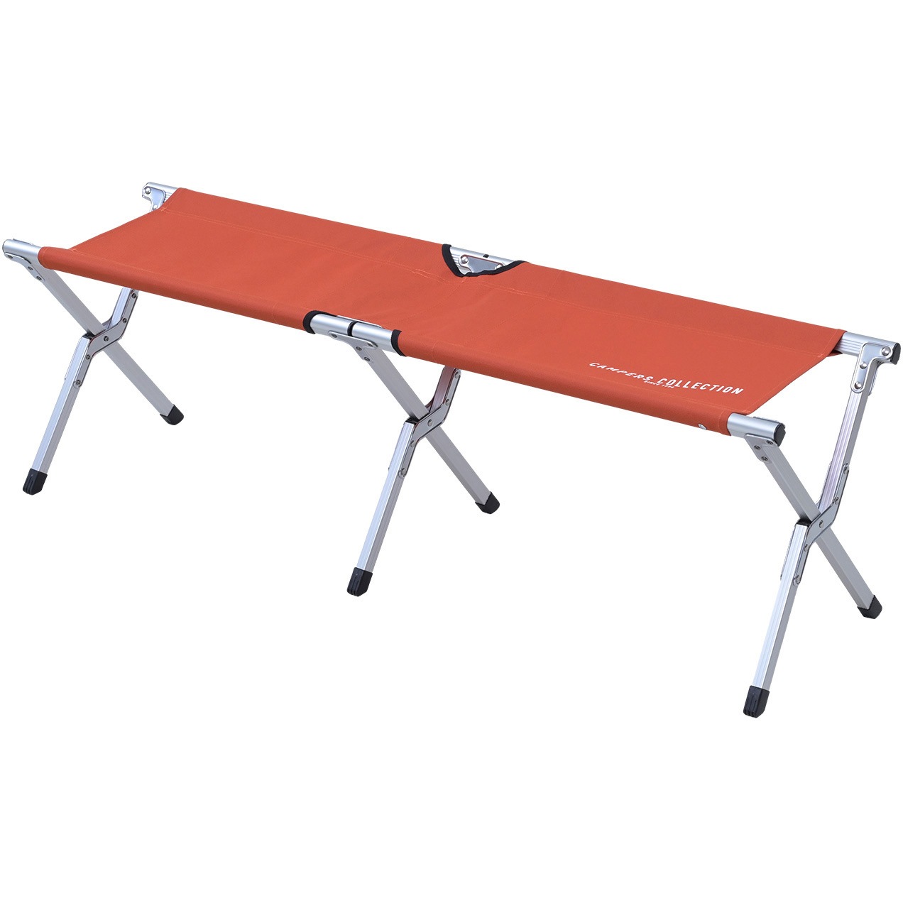 EXTE-B35(OR/S) アウトドアチェア YAMAZEN(山善) オレンジ×シルバー色 幅115.5cm奥行31cm高さ36cm