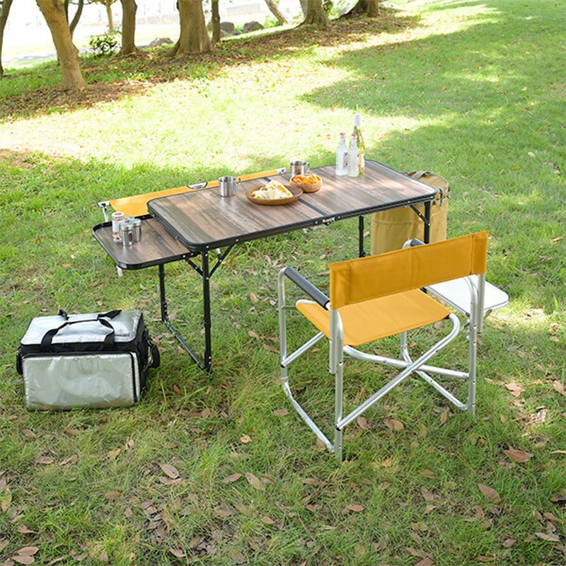 DDE-02WT(OR) アウトドアチェア サイドテーブル付き YAMAZEN(山善) 耐