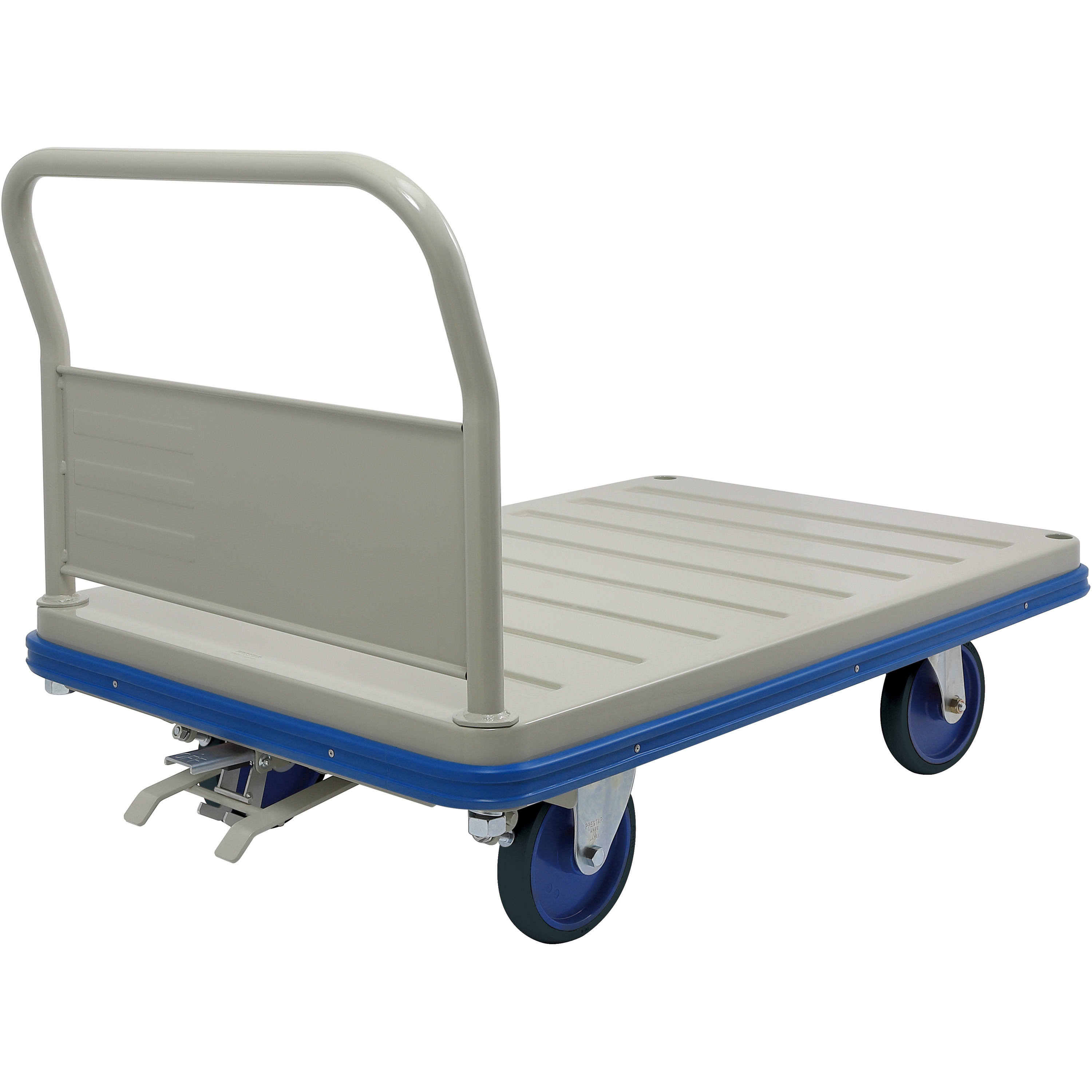 GCT-S502 ゴールドキャリープレス運搬車 固定ハンドル式(フットブレーキ付) ゴールドキャリー 荷重600kg 荷台奥行1225mm  GCT-S502