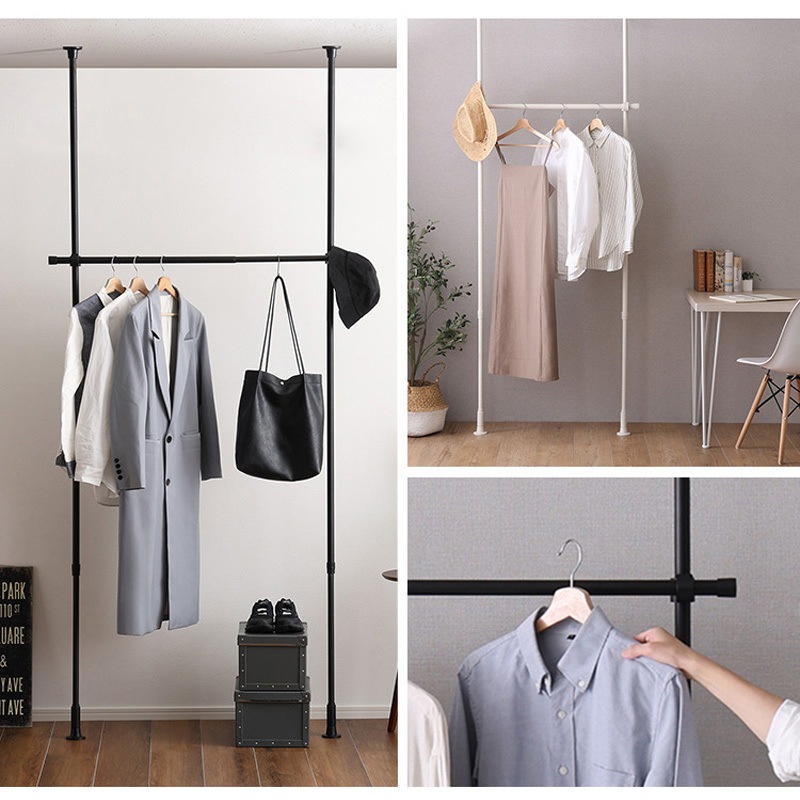 SH-29-TTHS-1-BK つっぱりハンガーラック 1段 幅120cm ホームテイスト