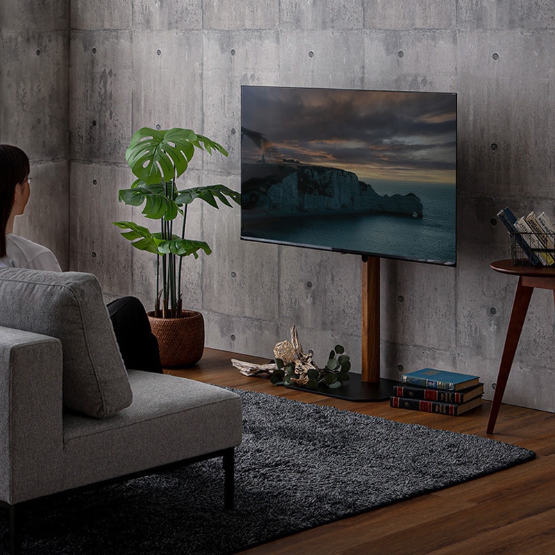 OTGT-SBO 木目が美しい八角壁寄せテレビスタンド ロータイプ