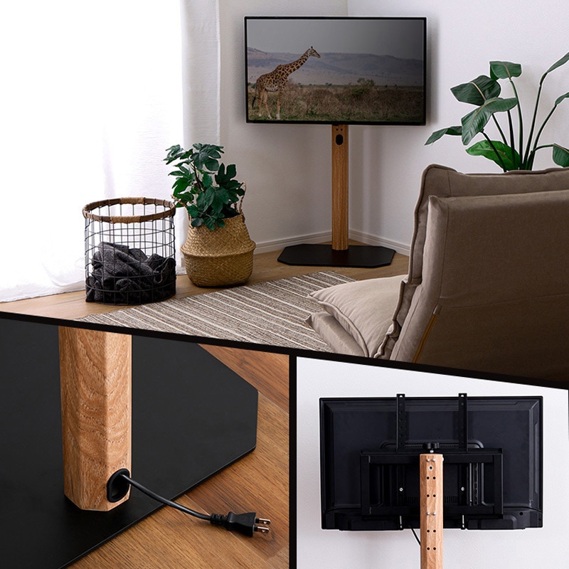 OTGT-SBO 木目が美しい八角壁寄せテレビスタンド ロータイプ ホーム