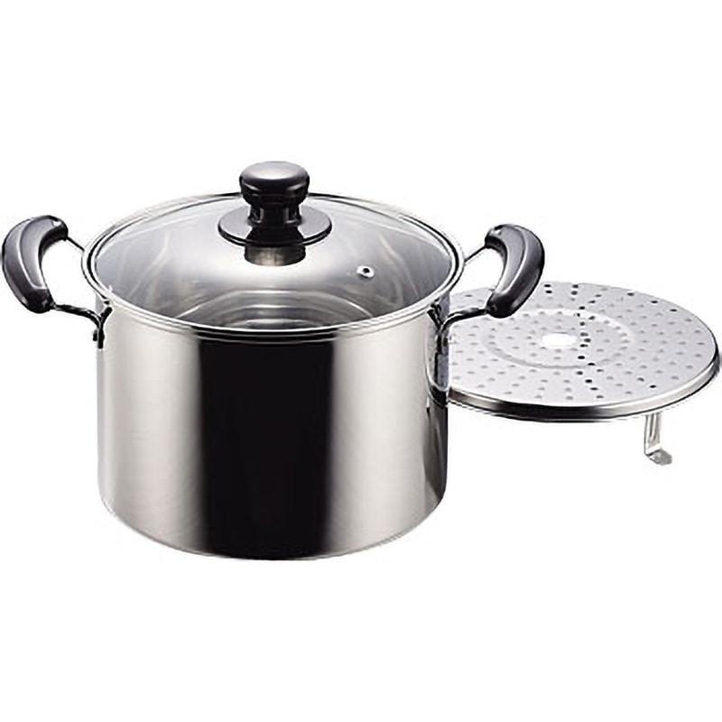 NEWだんらん ステンレス製ガラス蓋付兼用鍋 パール金属 両手鍋・外輪鍋