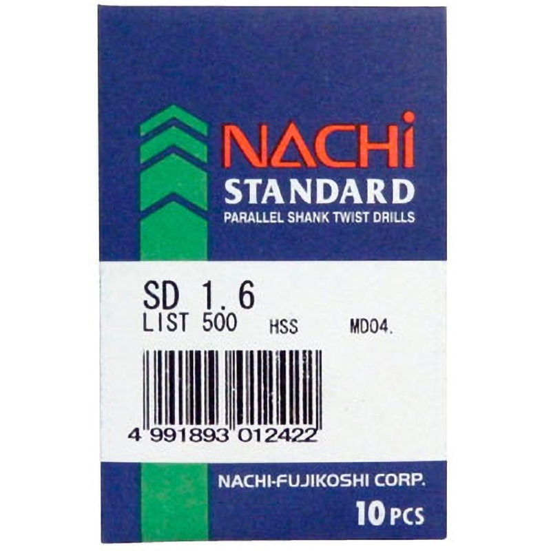 SD 1.6 ストレートシャンクドリル NACHI(不二越) ハイス製 ノンコート 