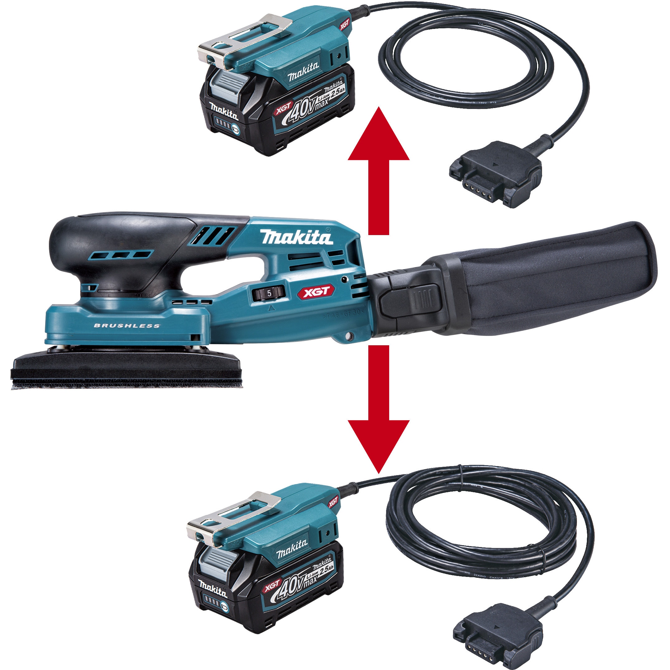 A-77394 BO001CGZ/BO005CGZ用 バッテリアダプタ1．6mコネクタ式 1個