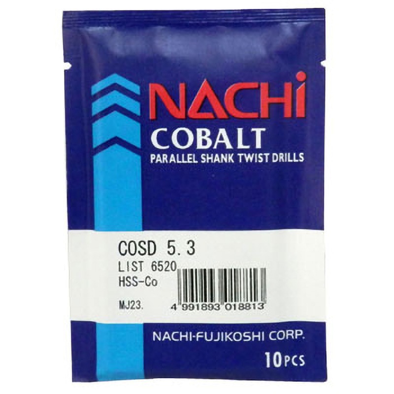 ナチ NACHI ステンレス用コバルトストレートドリル 7.7mm 10本入 COSD7.7 COSD 5.3 コバルトストレートドリル I型 NACHI(不二越) ハイス製