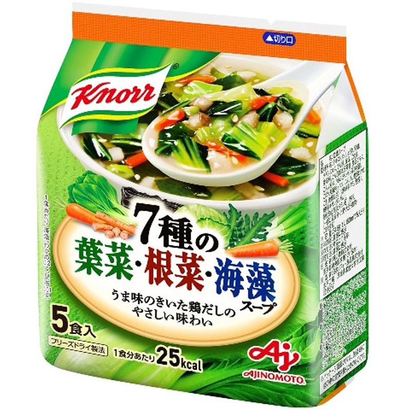 味の素 クノール 7種の葉菜根菜海藻スープ5食入 34.5gx10 1セット(5個×10パック) クノール 【通販モノタロウ】
