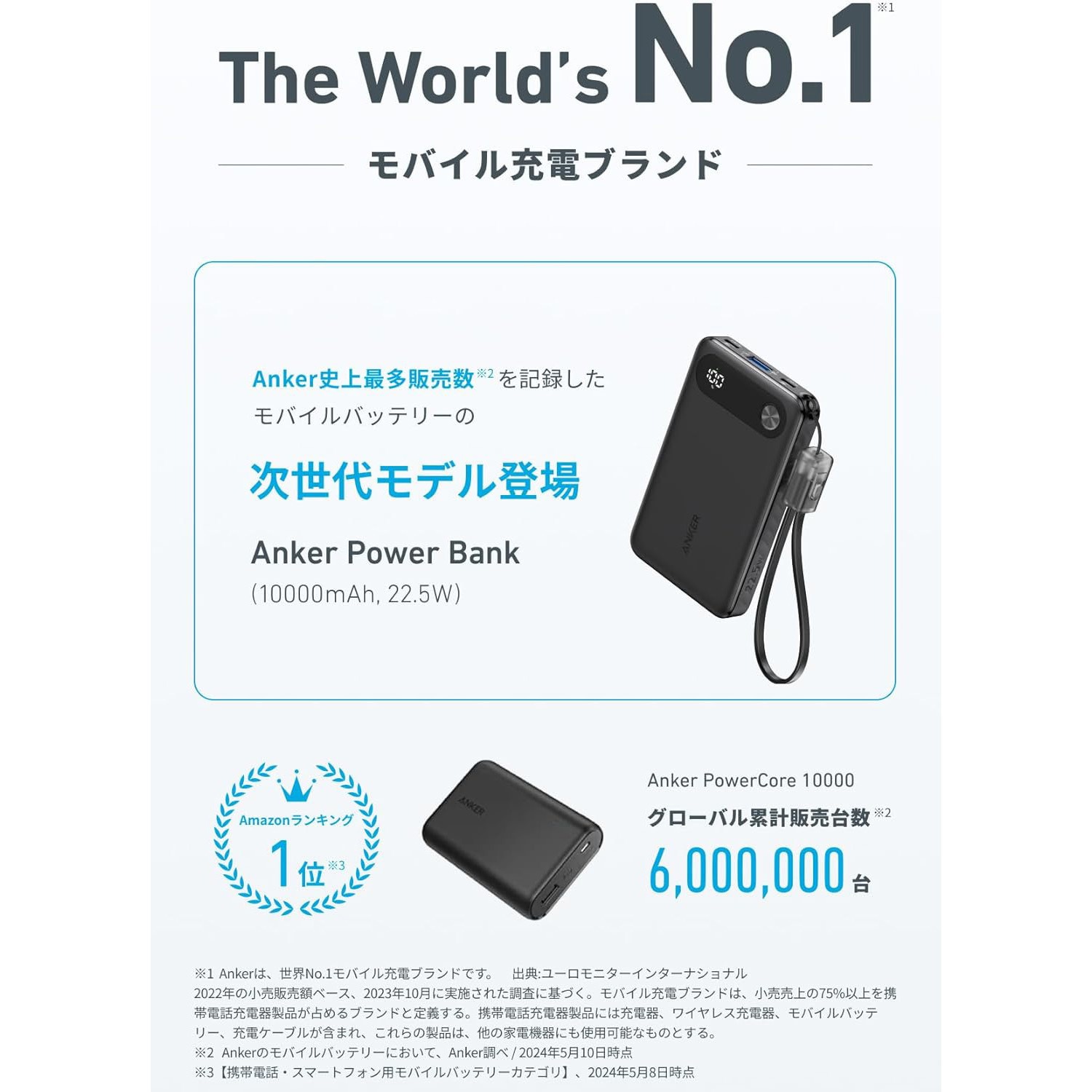 Power Bank Anker 0 | (PowerCore 24000) 大容量モバイル Built-In