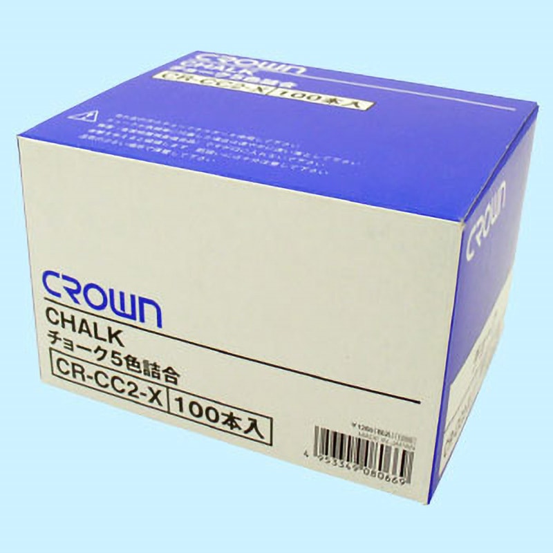 CR-CC2 5色パック クラウンチョーク クラウン[事務用品] 全長80mm 1箱