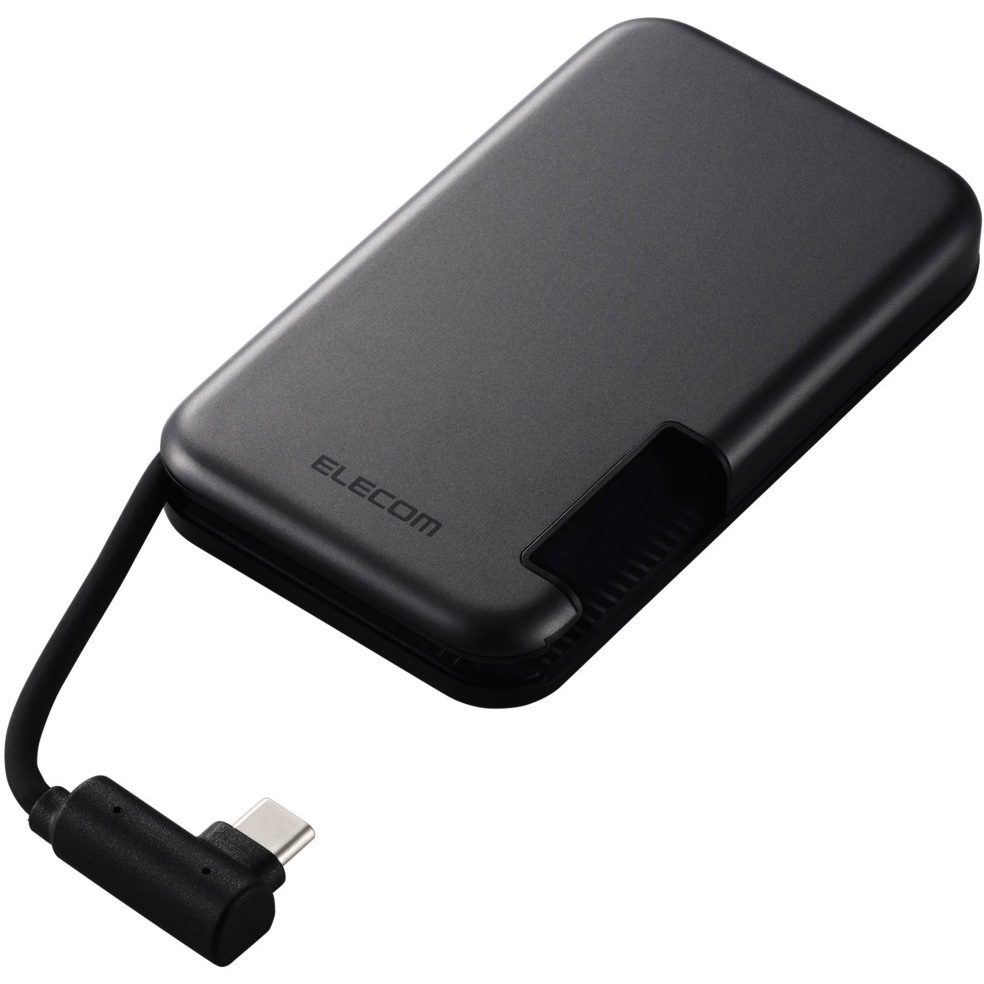 ESD-EPB1000GBK SSD 外付け USB3.2(Gen2) 読込最大1000MB/s マグネット付き USB-Cケーブル一体型 ポータブル エレコム ブラック色 USB Type-C(TM) 容量1TB