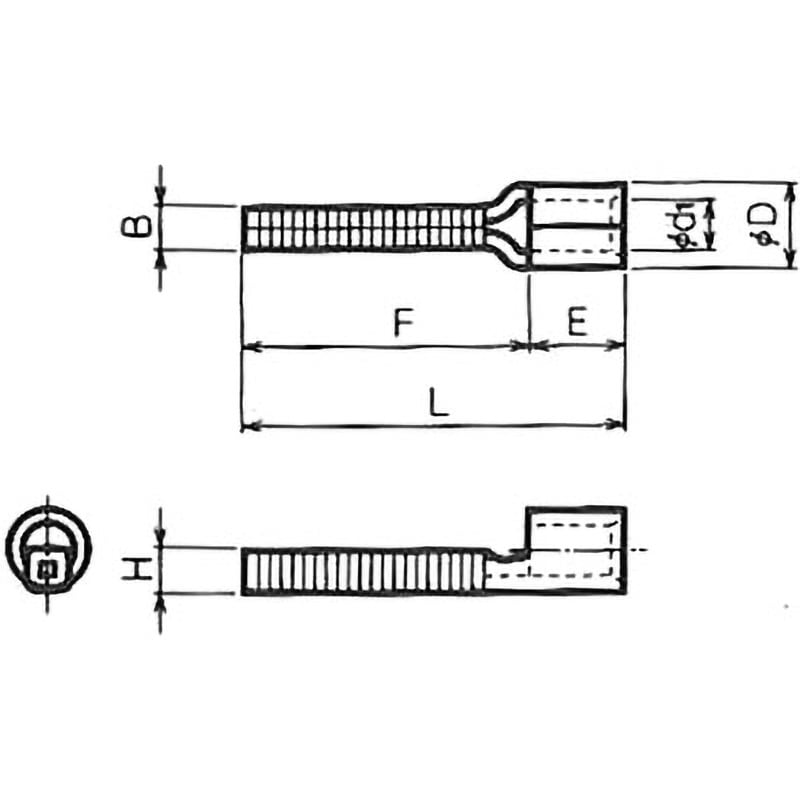 A-38 銅線用 裸圧着端子棒形 DST(大同端子製造) 差込型接続端子