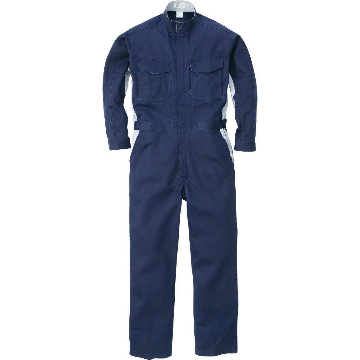 211 211 綿100%つなぎ ROUND ONI 長袖 アイネイビー色 着丈48cm