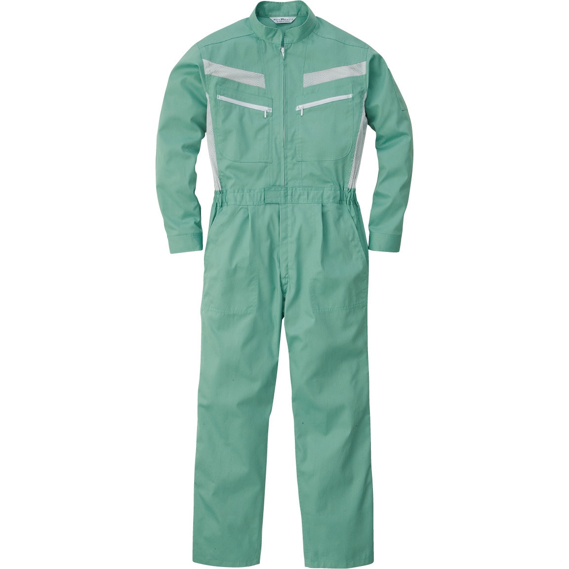 PS-113 PS-113 SS長袖ツナギ ROUND ONI 帯電防止機能 パステルグリーン色 サイズL着丈52cm