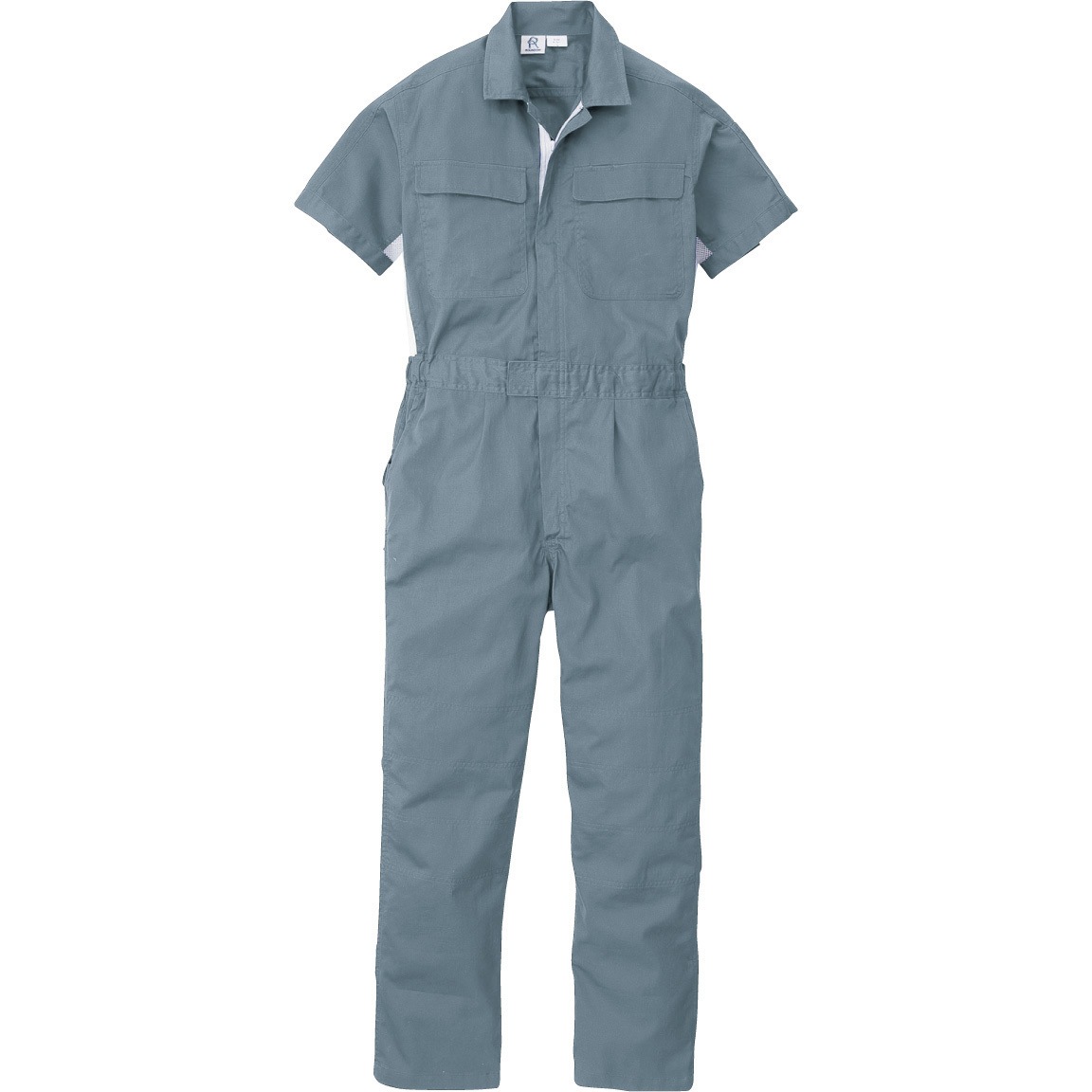 S-02 S-02 COTTON100%半袖ツナギ ROUND ONI スレートブルー色 サイズ5L着丈59cm