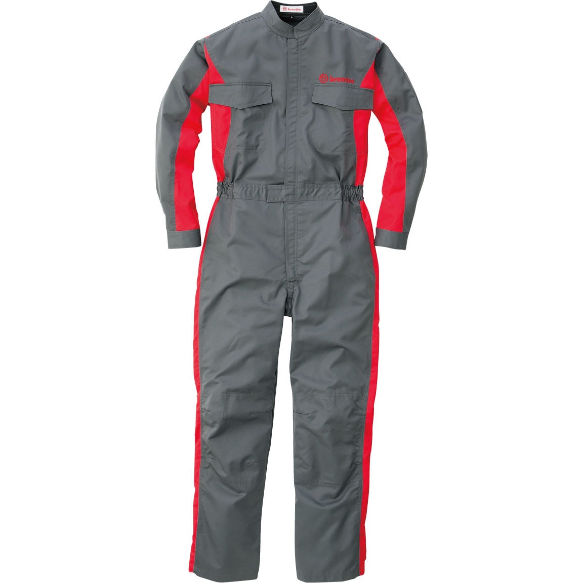 BR-5500 BR-5500 brembo長袖メカニックスーツ ROUND ONI 帯電防止 グレー/レッド色