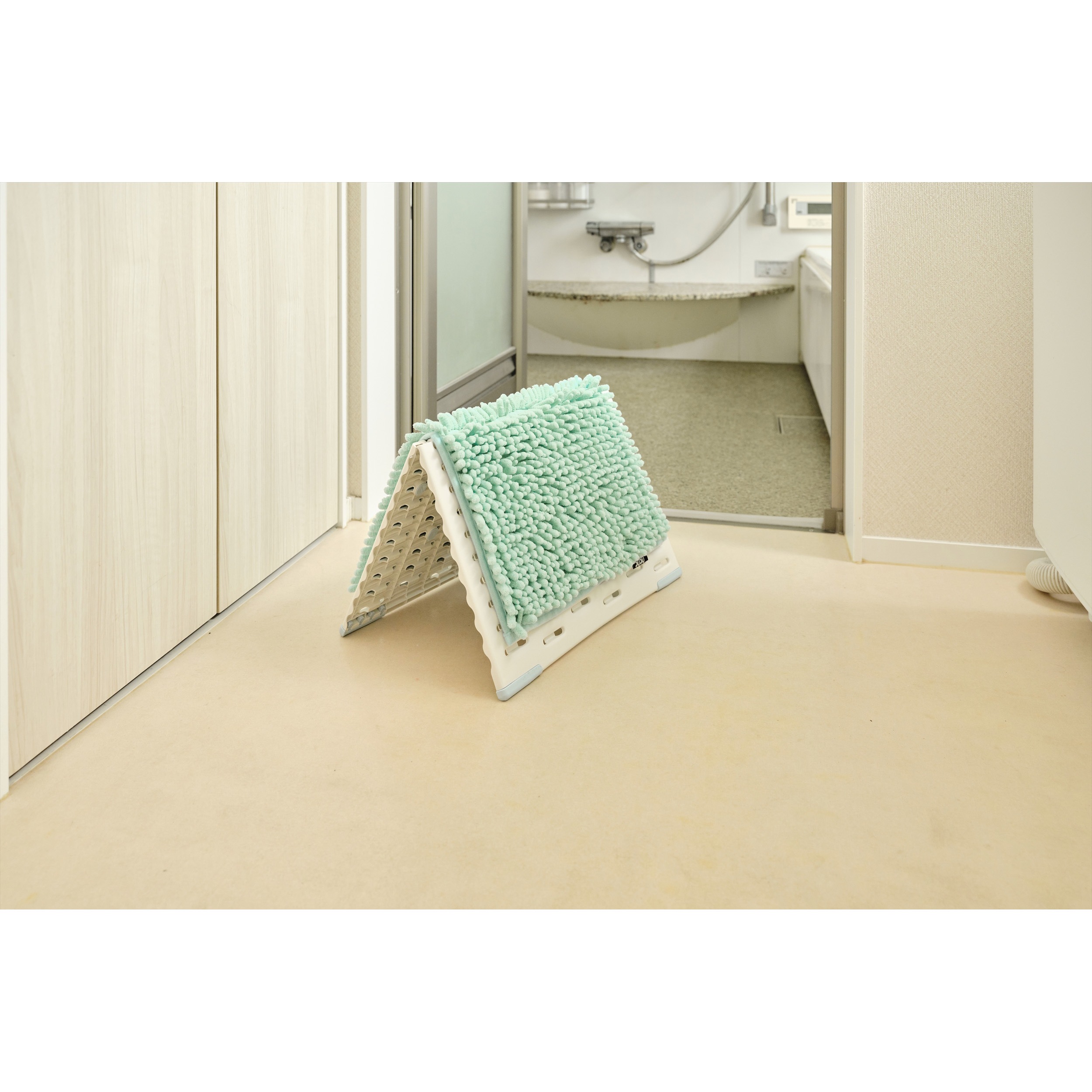 ふくろう キッチンマット(抗菌防臭 吸水速乾) 日本製 45×120cm イエロー