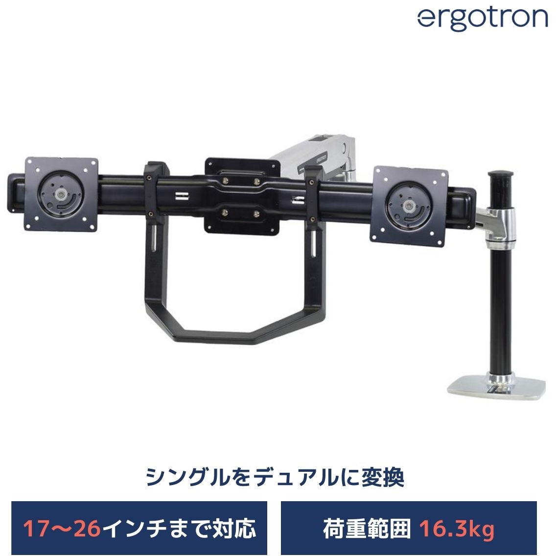 97-783 エルゴトロン デュアル変換&モニターハンドルキット ブラック