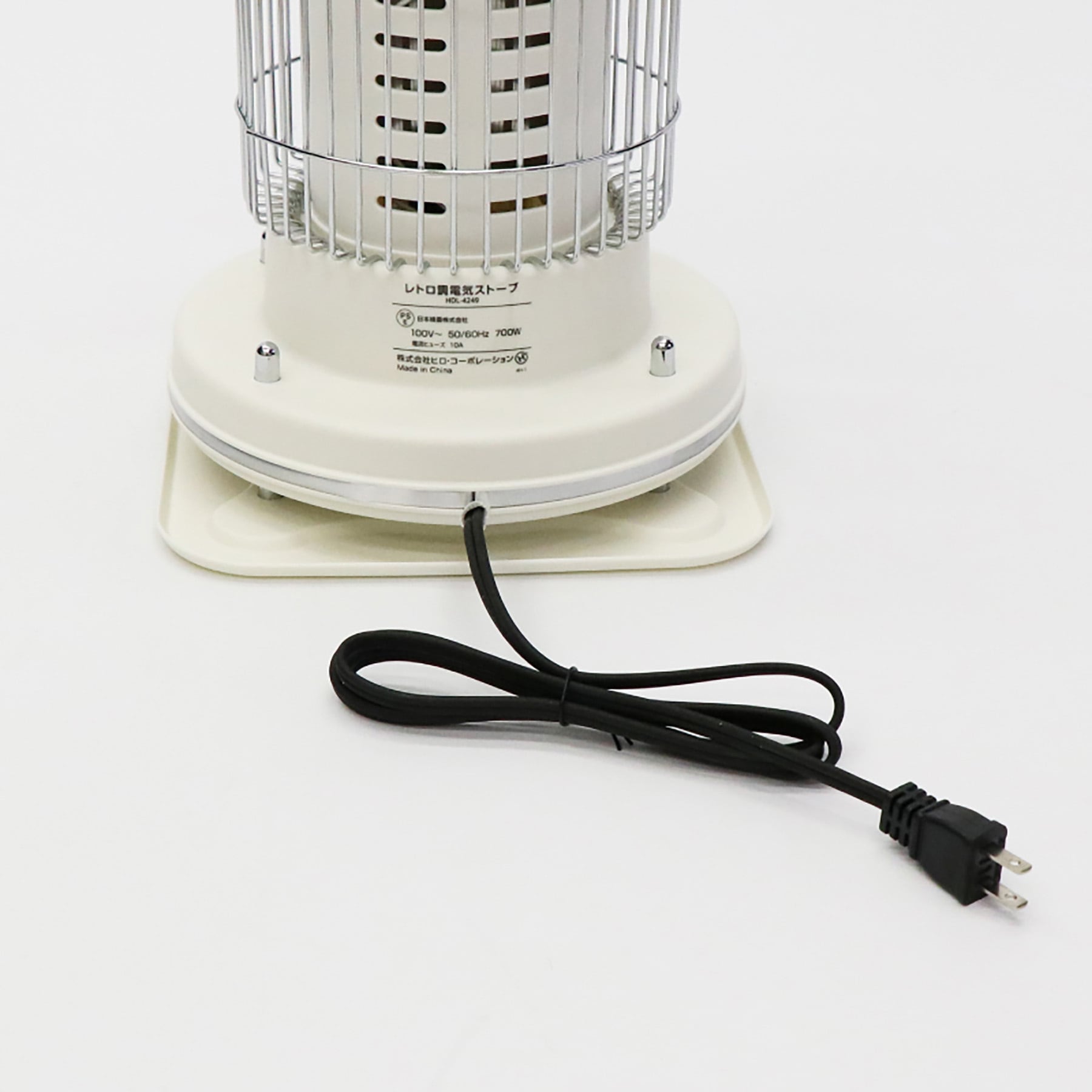 HDL-4249 レトロ調電気ストーブ ヒロ・コーポレーション ホワイト色