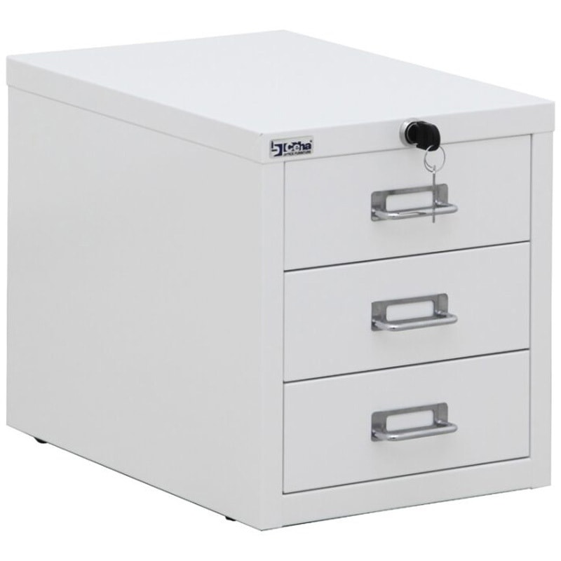 7493931 卓上キャビネット スマイル 3段 ホワイト色