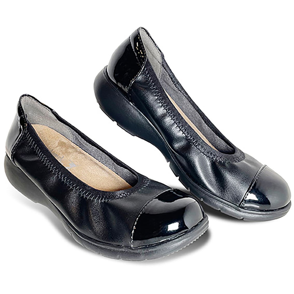 GS-0352 ラックラック 撥水ストレッチバイカラーパンプス 超軽量 丸洗いOK G-STARS ブラック色 サイズ22cm  GS-0352