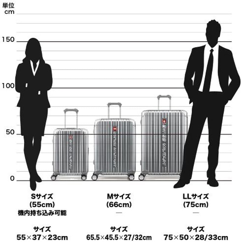 SM-A824 SILVER CYGNUS(シグナス) スーツケース 66cm 無料預入/73L/5cm