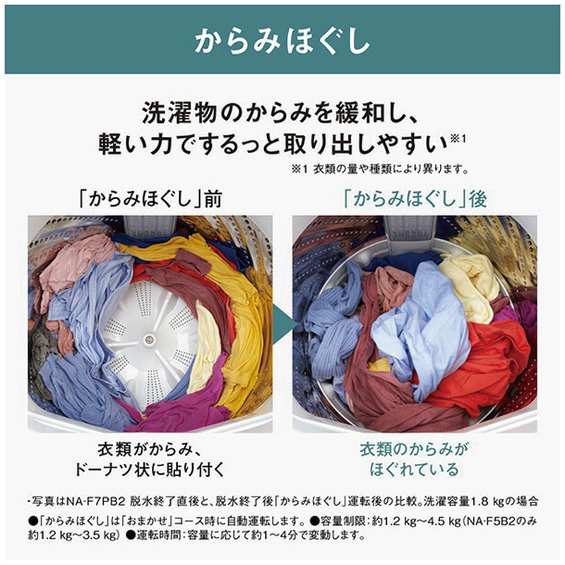 NA-F7B3-C 縦型全自動洗濯機 Panasonic(パナソニック) 洗濯/脱水容量