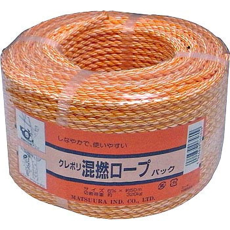 クレポリロープ薄茶色28mm(9分)50m切売り約21kg1丸国内製水に浮く 