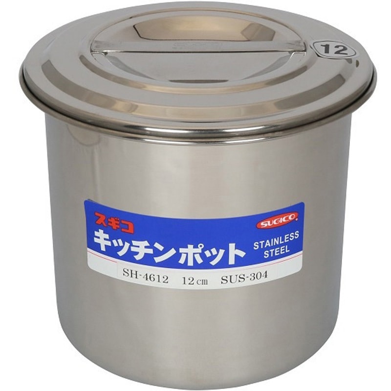 丸型キッチンポット 12cm ステンレス 6個セット SH-4612 18-8(SUS304) 目盛付深型キッチンポット SUGICO(スギコ) 丸