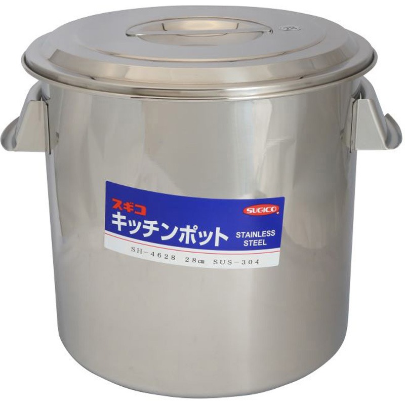 SH-4628 18-8(SUS304) 目盛付深型キッチンポット SUGICO(スギコ) 丸