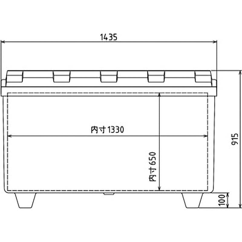 690G ジャンボ収納BOX カイスイマレン 容量690(非常用土嚢30俵格納)L 集積保管庫 グレー色 幅1435mm奥行815mm高さ915mm  - 【通販モノタロウ】