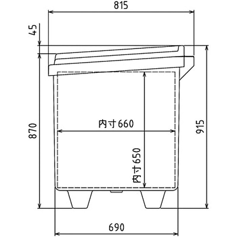 690G ジャンボ収納BOX カイスイマレン 容量690(非常用土嚢30俵格納)L 集積保管庫 グレー色 幅1435mm奥行815mm高さ915mm  - 【通販モノタロウ】