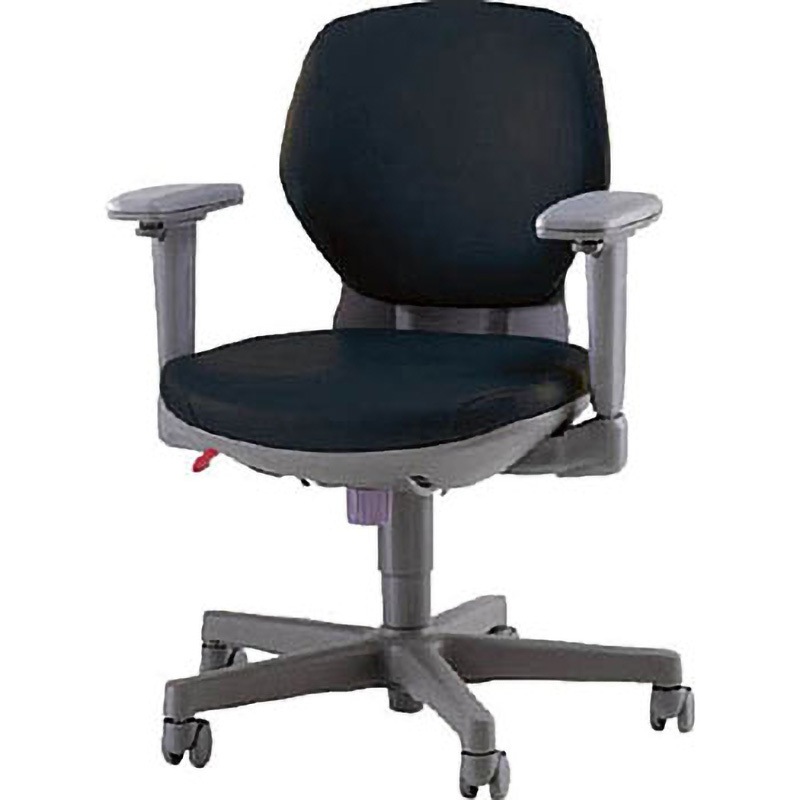 68675  (#2112Sブラック) アエバチェアー LION (ライオン事務器) ローバック フレキシブルアームタイプ 幅615mm奥行525mm高さ790～930mm