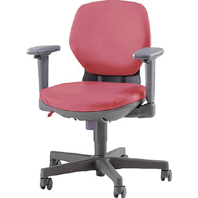 68673  (#2112Sローズ) アエバチェアー LION (ライオン事務器) ローバック フレキシブルアームタイプ 幅615mm奥行525mm高さ790～930mm