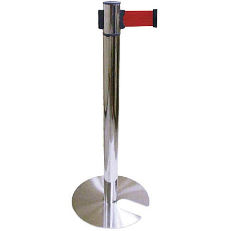 3920100 ベルトパーテーション(ステンレスタイプ) レッド ミヅシマ工業 スタッキング対応