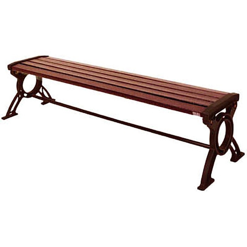2440600 リサイクルベンチRB6-LC ミヅシマ工業 ブラウン色 高さ425mm幅1800mm奥行535mm