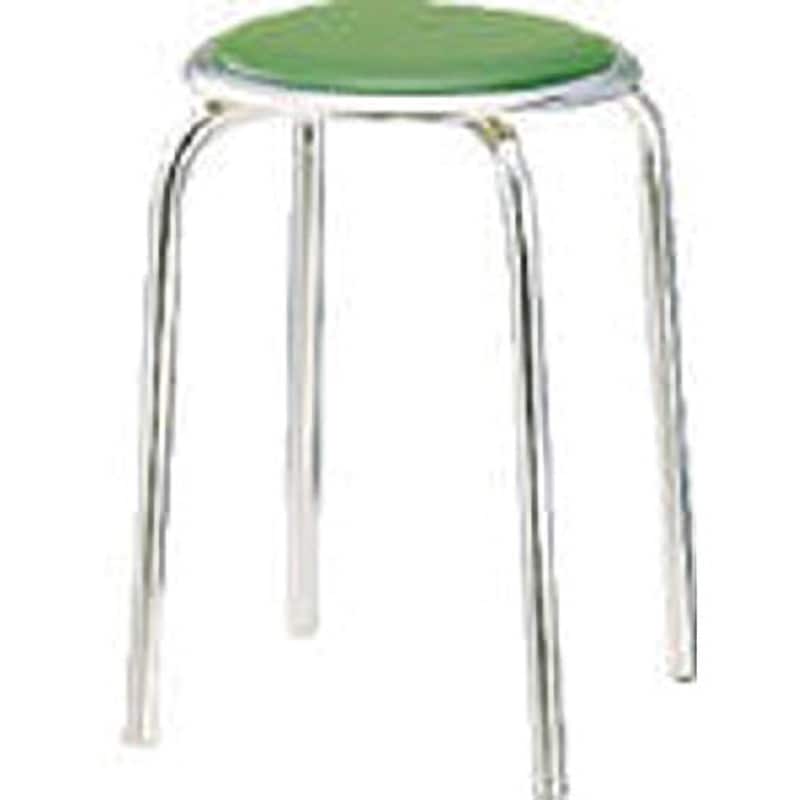 50418  (24グリーン) 丸椅子 #24 グリーン LION (ライオン事務器) スタッキング可 高さ455mm幅320mm奥行320mm