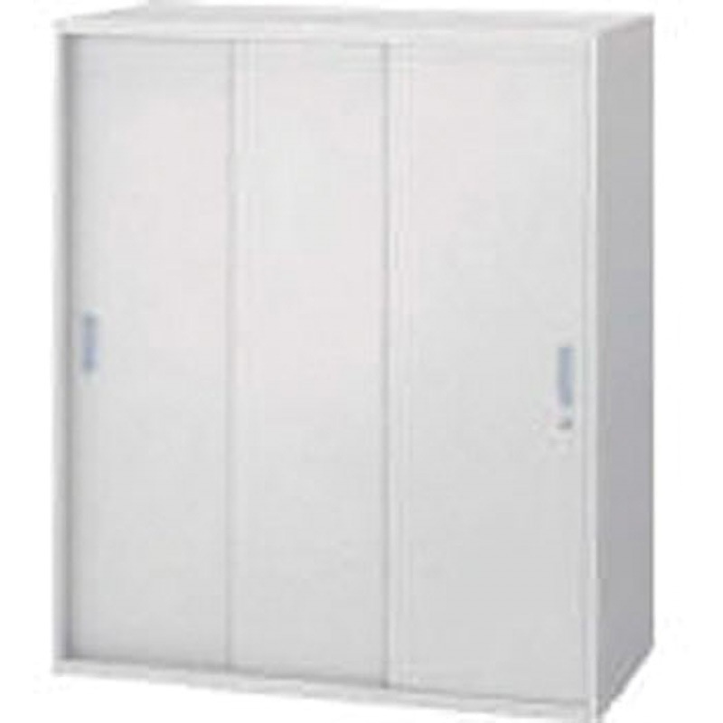 70622  (EW-11TS) オフィスユニット EW-11TS LION (ライオン事務器) ライトグレー色 上下置両用 スチール3枚引戸型